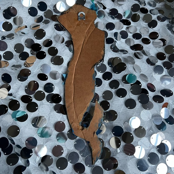 handcrafted wall plaque mixed media mermaid Victorian stars - Picture 4 of 6